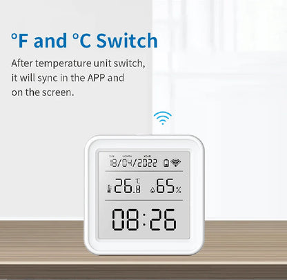 Tuya WIFI Temperature Humidity Sensor Hygrometer Thermometer Smart Home Backlight Smart Life Support Alexa Google Assistant