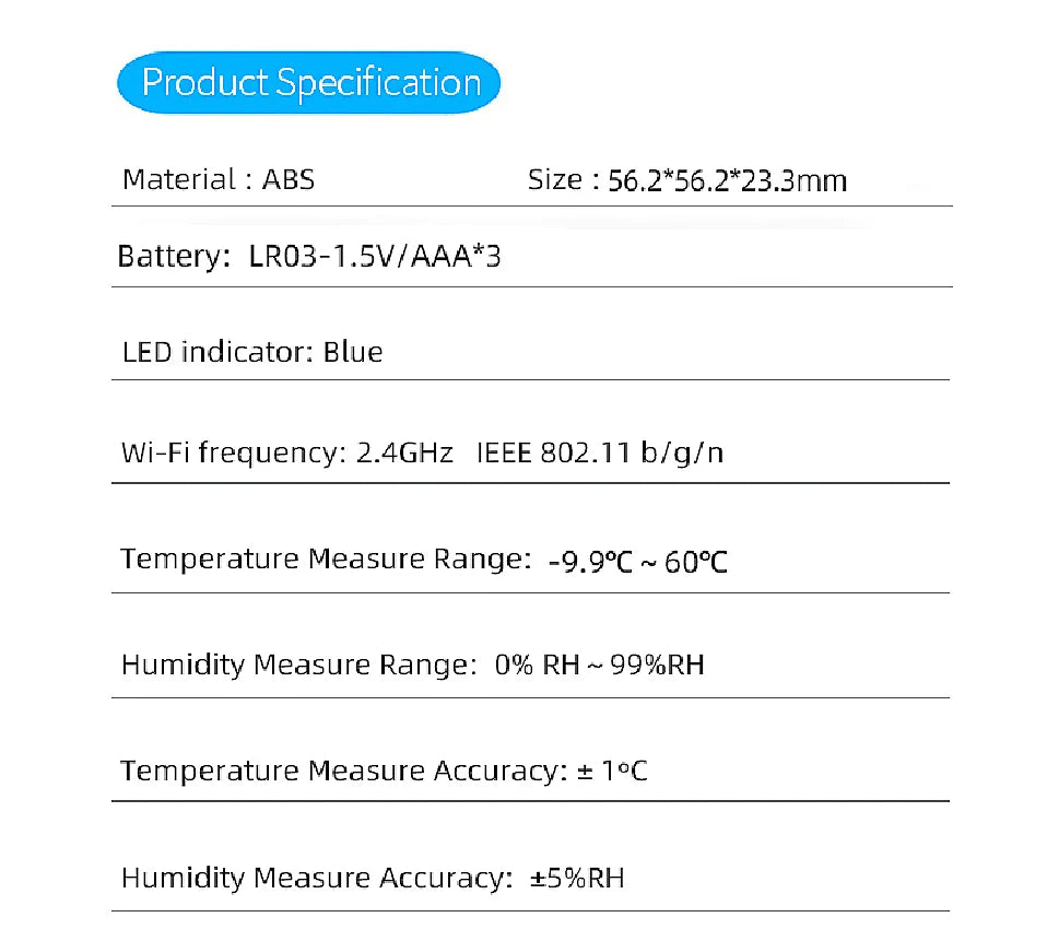 Tuya WIFI Temperature Humidity Sensor Hygrometer Thermometer Smart Home Backlight Smart Life Support Alexa Google Assistant