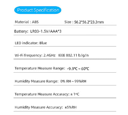 Tuya WIFI Temperature Humidity Sensor Hygrometer Thermometer Smart Home Backlight Smart Life Support Alexa Google Assistant