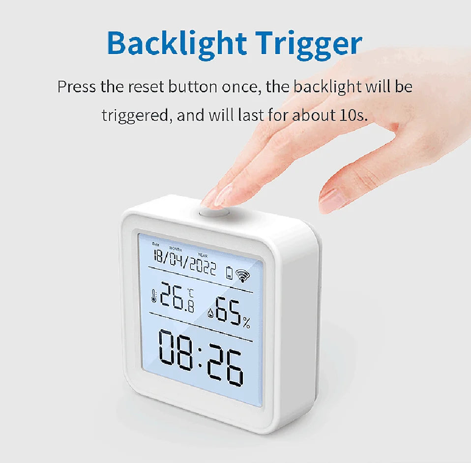 Tuya WIFI Temperature Humidity Sensor Hygrometer Thermometer Smart Home Backlight Smart Life Support Alexa Google Assistant