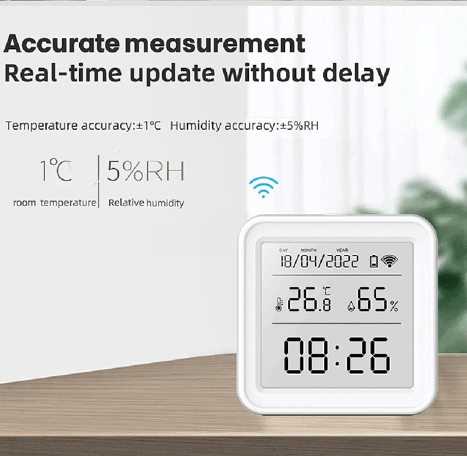 Tuya WIFI Temperature Humidity Sensor Hygrometer Thermometer Smart Home Backlight Smart Life Support Alexa Google Assistant