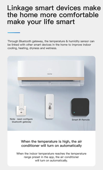 Tuya BT Smart Temperature Humidity Sensor Indoor Hygrometer Bluetooth-Compatible APP Remote Control Works With Alexa Google Home