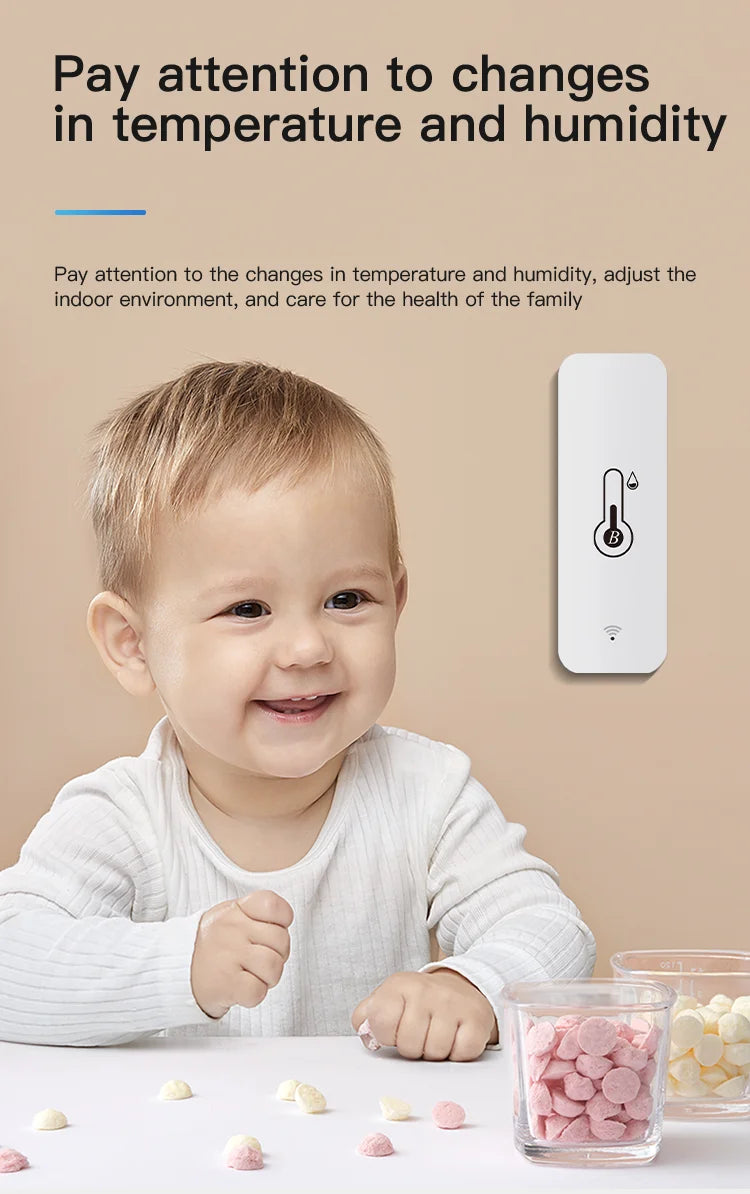 Tuya BT Smart Temperature Humidity Sensor Indoor Hygrometer Bluetooth-Compatible APP Remote Control Works With Alexa Google Home