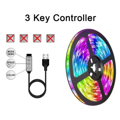 RGB 5050 LED Strip Light Remote App Control TV Led Backlight Flexible Ribbon Tape USB 5V Led Light for PC Gaming Room Decoration