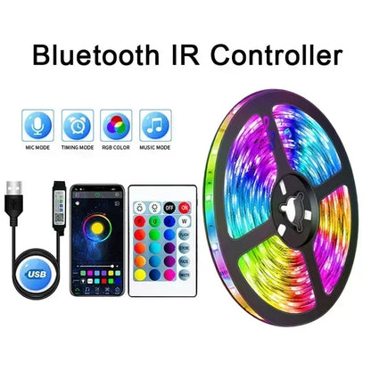 RGB 5050 LED Strip Light Remote App Control TV Led Backlight Flexible Ribbon Tape USB 5V Led Light for PC Gaming Room Decoration