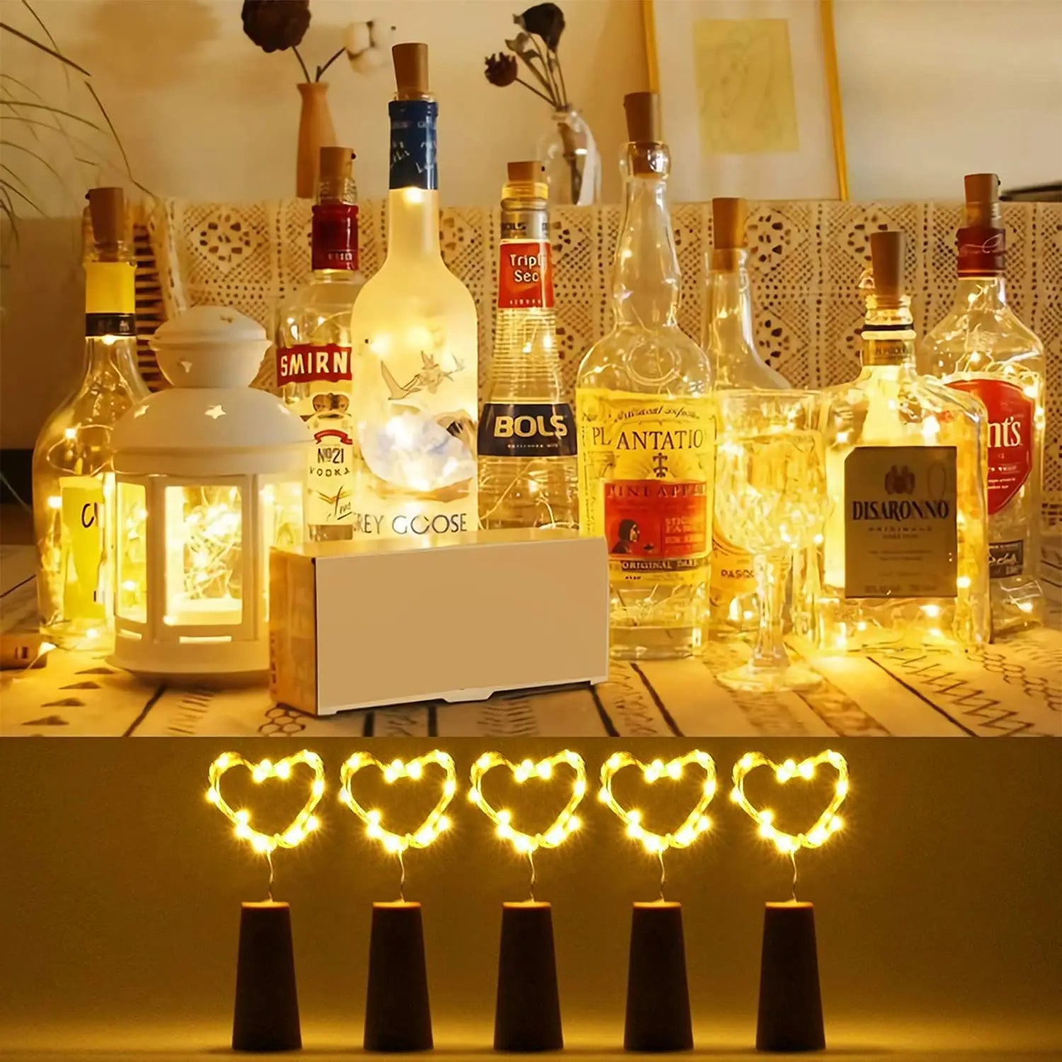 10pieces Bar LED Wine Bottle Cork 3M String Lights Christmas Decoration Led Lamp Fairy Lights Holiday Copper Wire Lights String