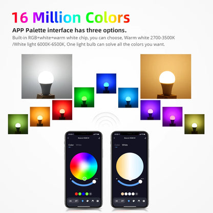 Bluetooth Remote Control LED Night Light Bulb E27 RGB 220V 15W Dimmable LED Lamp For Bedroom Decor Work With Tuya Smart Life APP