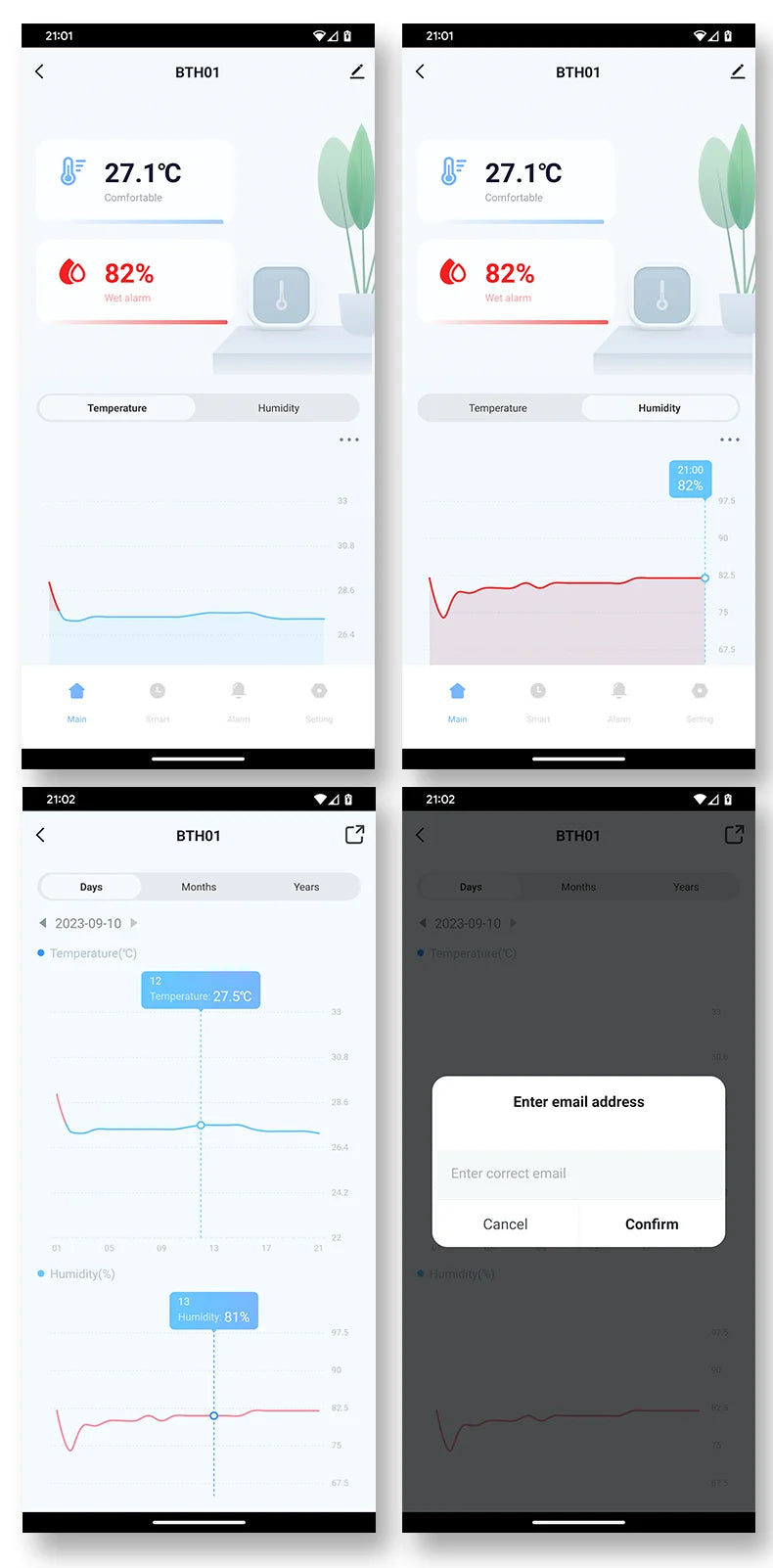 Tuya BT Smart Temperature Humidity Sensor Indoor Hygrometer Bluetooth-Compatible APP Remote Control Works With Alexa Google Home