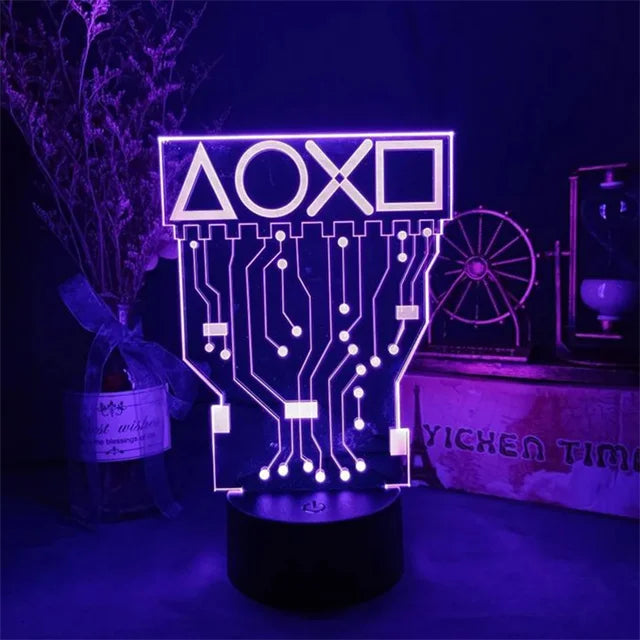 3D LED Gaming Setup RGB Lamp USB Powered Gaming Room Children's Lamp Bedroom Night Lights LED Table Lamp Indoor Lighting Gifts