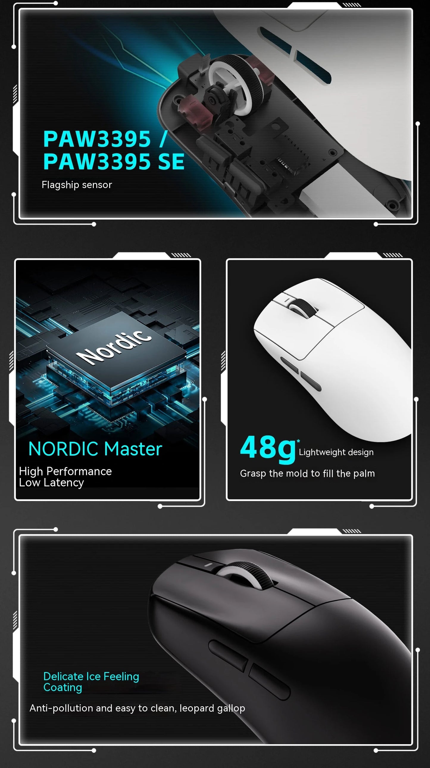 VGN VXE Dragonfly R1 Wireless Mouse PAW3395 Sensor Nordic 52840 2KHz FPS Gaming Mouse Smart Speed X Low Delay Gamer Customize