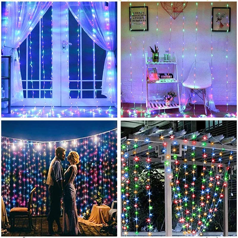 3M LED Lights String Fairy Decoration USB Holiday Curtain Garland Lamp 8 Mode For Home Garden Christmas Party New Year Wedding