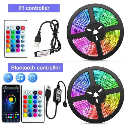 RGB 5050 LED Strip Light Remote App Control TV Led Backlight Flexible Ribbon Tape USB 5V Led Light for PC Gaming Room Decoration