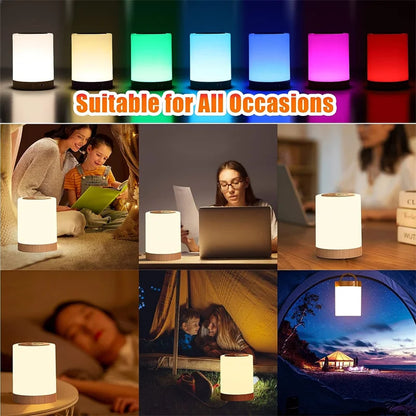 Smart LED Night Light,Portable Touch Control Table Lamp,USB Rechargeable RGB Changing room decor for Kids Bedroom Camping